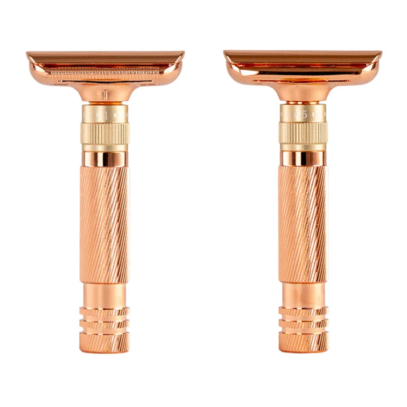 Nuovo design 1-8 Rasoio di sicurezza classico regolabile a doppio bordo Rasoio con lama in acciaio inossidabile Il miglior rasoio da barba per uomo (10 lame)