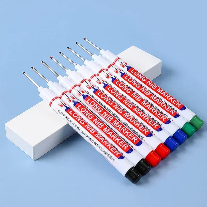1/5 PCS Lange Kopf Marker Marking Stift Permanent Farbe Stift Set Für Holzbearbeitung Dekoration Tiefe Loch Marker Schreibwaren kunst Liefert