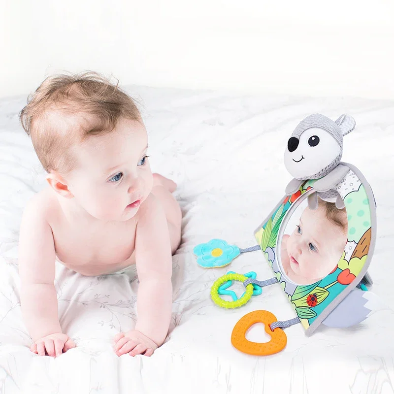 Espelho retrovisor para carro de bebê, assento traseiro de carro infantil, monitor ajustável, educação, brinquedos sensoriais para crianças, viagens