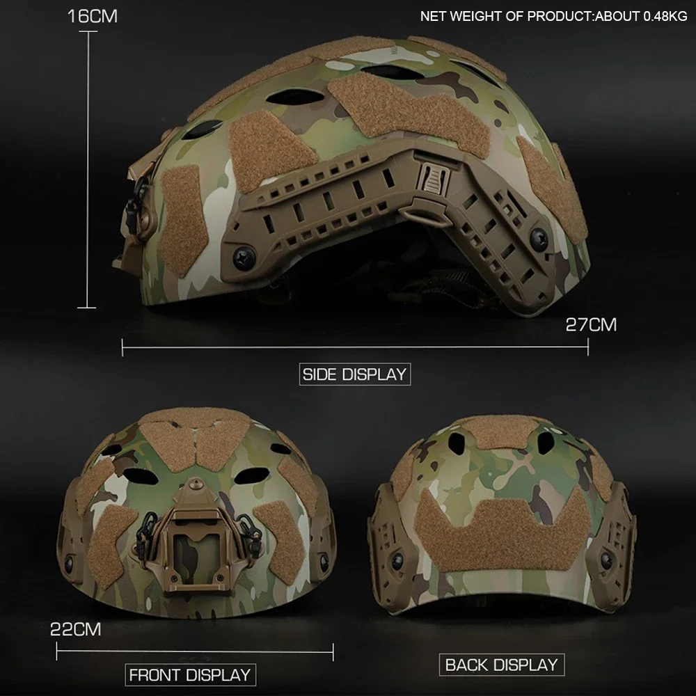 Casco rápido Airsoft MH casco ABS nuevo engrosado al aire libre PJ pistola de aire tiro CS equipo de protección