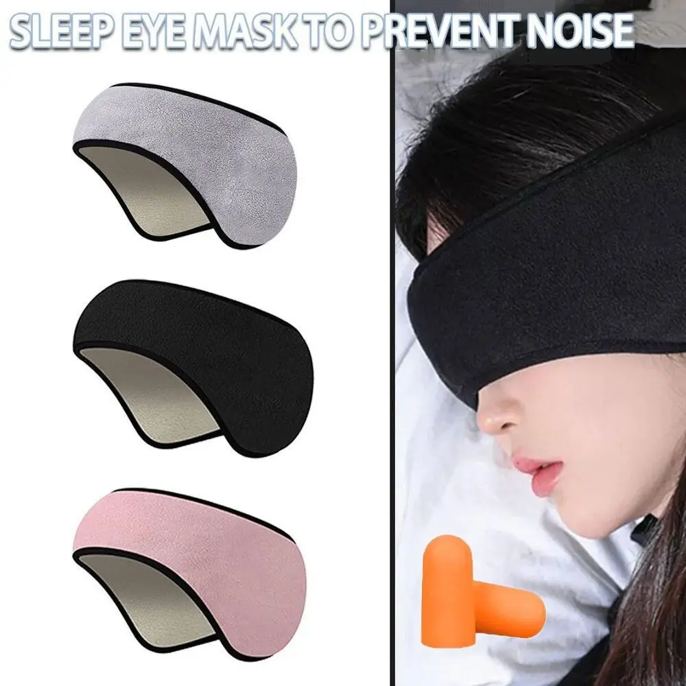 Adjustable Noise Cancellation Polyester Ear Muffs Sleep Mask Sleeping Relaxing Blackout Mask