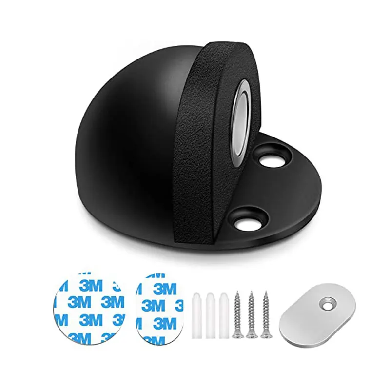 1 ~ 5PCS สแตนเลสสตีลแม่เหล็กประตู Punch-ฟรีประตู Touch แม่เหล็กดูดยาง Semi-circle anti-collision ประตูหยุด