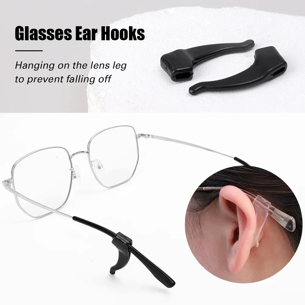 50PCS Silicone Anti-slip Ear Hooks Elastic Eyeglasses Grips Ear Stopper Bracket Fastener Accessories Temple Tip Eyewear Holder