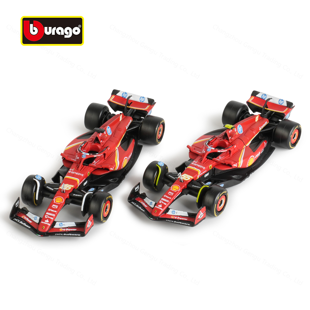 Bburago 1:43 Ferrari 2024 SF24 # 16 # Coche de fórmula de carreras 55 F1, simulación estática, modelo de aleación fundida a presión