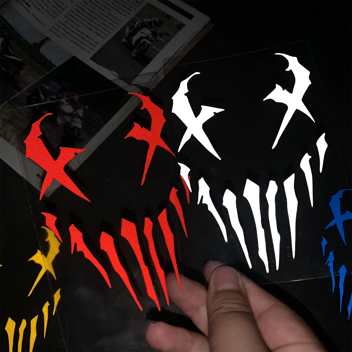 Motorcycle Decals Reflective Car Sticker Devil Pattern Stickers Decor Moto Body Windshield Helmet For Honda CB650R XADV