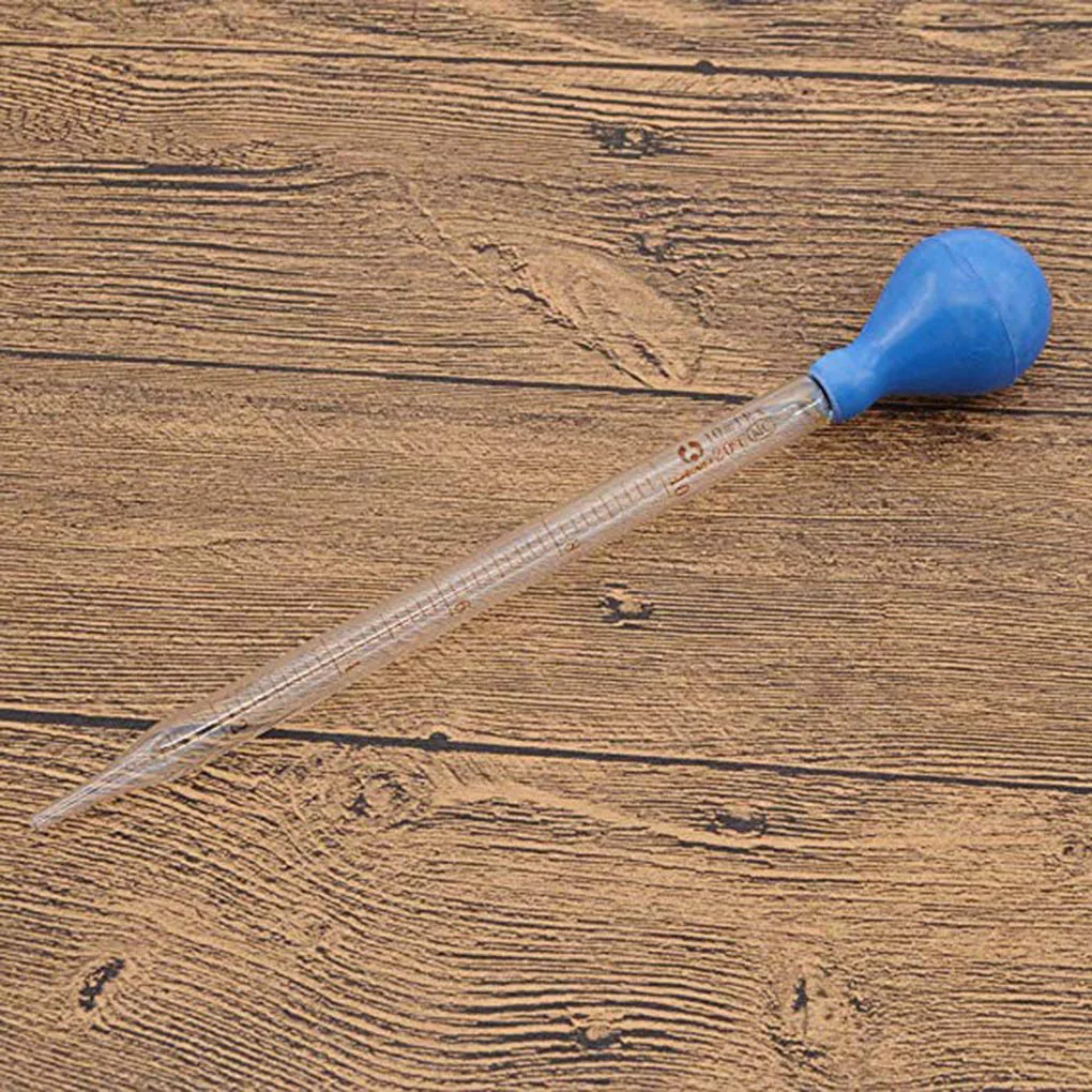10Ml Kính Quy Mô Đường Ống Nhỏ Giọt Pipet Phòng Ly Đá Thả Pipet Xanh Dương Đầu Cao Su Pipettors