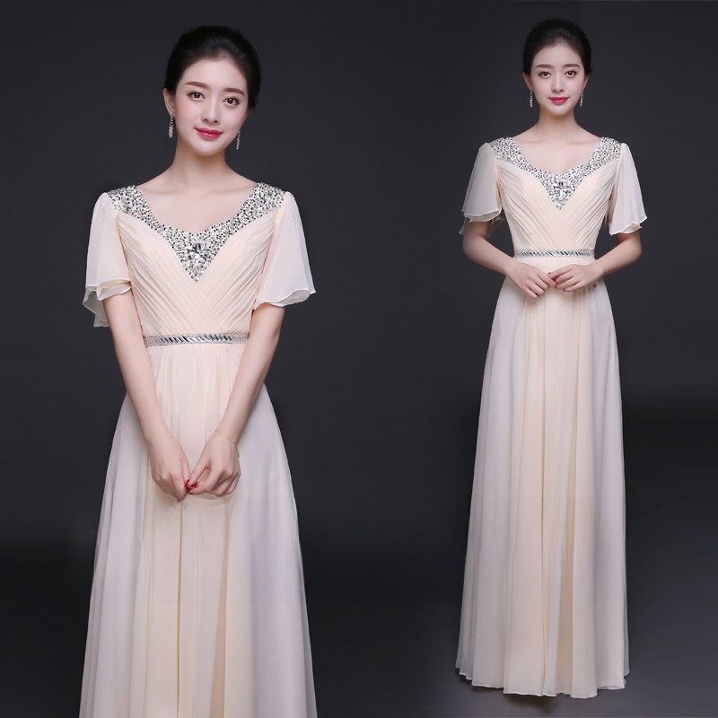 Vestido Longo E para Apresentações, Vestido de Anfitriã até o Chão, Vestido Formal Slim-Fit para Diretores de Coro