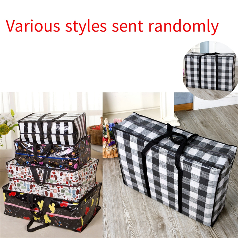 Bolsa tejida multifuncional, bolsa de equipaje gruesa, gran capacidad, colcha impermeable, portátil, Color aleatorio, almacenamiento en movimiento