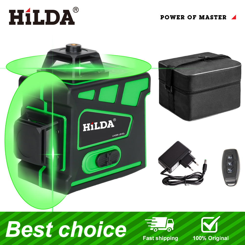 HILDA 16 lignes Super puissant niveau Laser 4D faisceau vert haute précision automatique 360 auto-nivelant horizontal et vertical