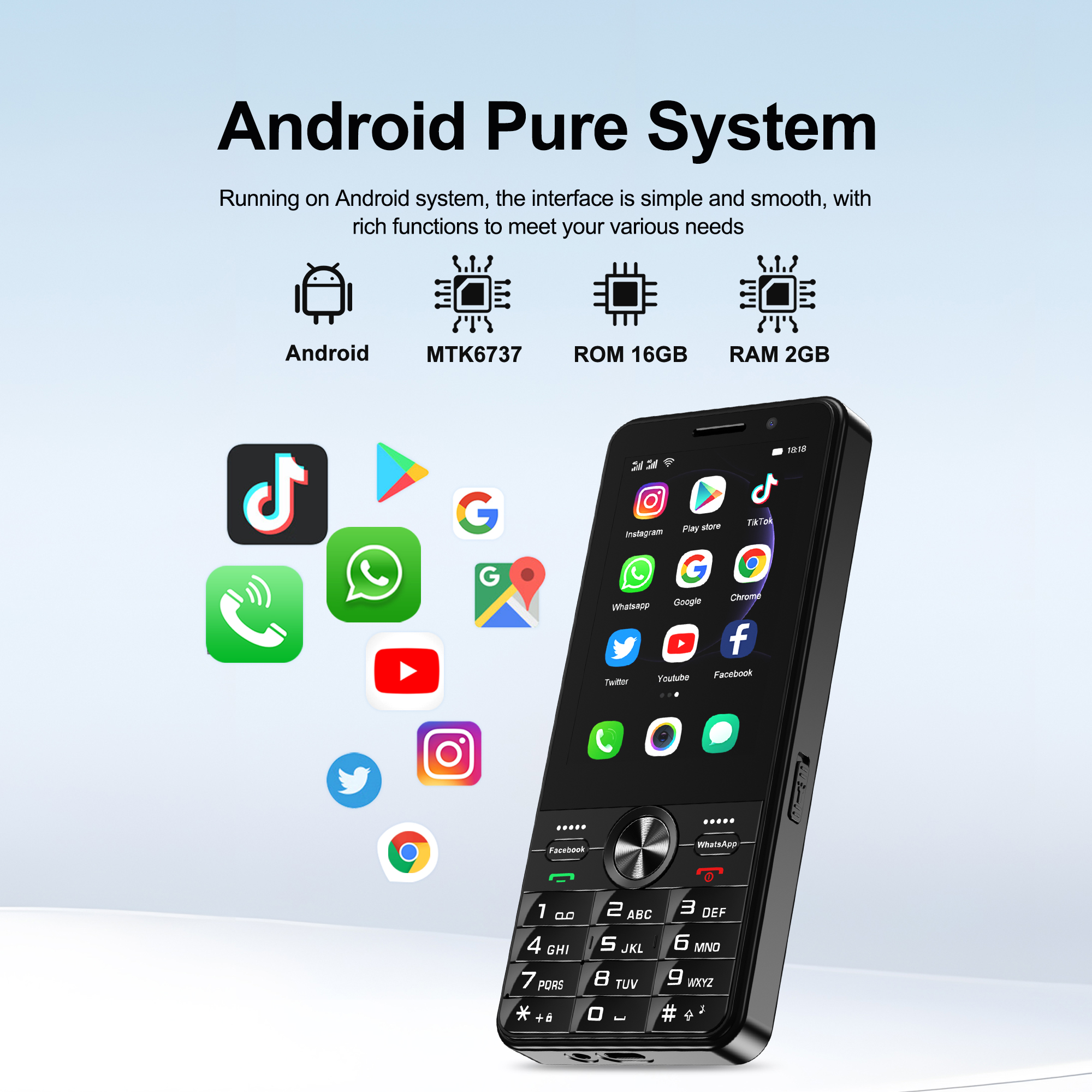 SERVO F24 PRO Touch Screen Smartphone 4G Network Android System Google Play Torch WiFi Dual SIM 3.5" Display Smart Mobile Phones
