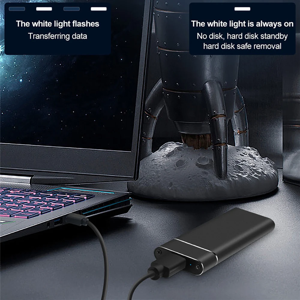 Корпус M2 SSD с двумя протоколами NVMe SATA SSD Адаптер корпуса 10 Гбит/с USB 3.1 Type C Внешний корпус M.2 Поддержка клавиш M Ключи B&M