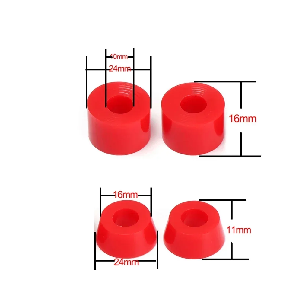 4pcs PU สเก็ตบอร์ดรถบรรทุก BUSHING 11x16 มม.รถบรรทุก Conical Bushings Rebuild Kit Longboard สเก็ตบอร์ดกันกระแทกอุปกรณ์เสริม