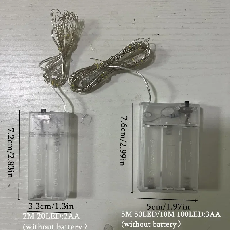 1M 2M 5M 10M 20M ทองแดงลวด LED แบตเตอรี่กล่อง String ไฟวันหยุดแสง Fairy ไฟสําหรับคริสต์มาสงานแต่งงานตกแต่ง
