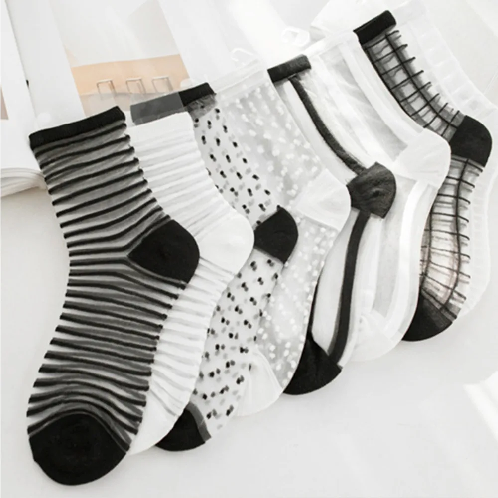Ren Lưới Fishnet Tất Hỗn Hợp Sợi Trong Suốt Co Giãn Đàn Hồi Mắt Cá Chân Sợi Lưới Mỏng Thoáng Mát Tất 1 = 2 Chiếc Ws403