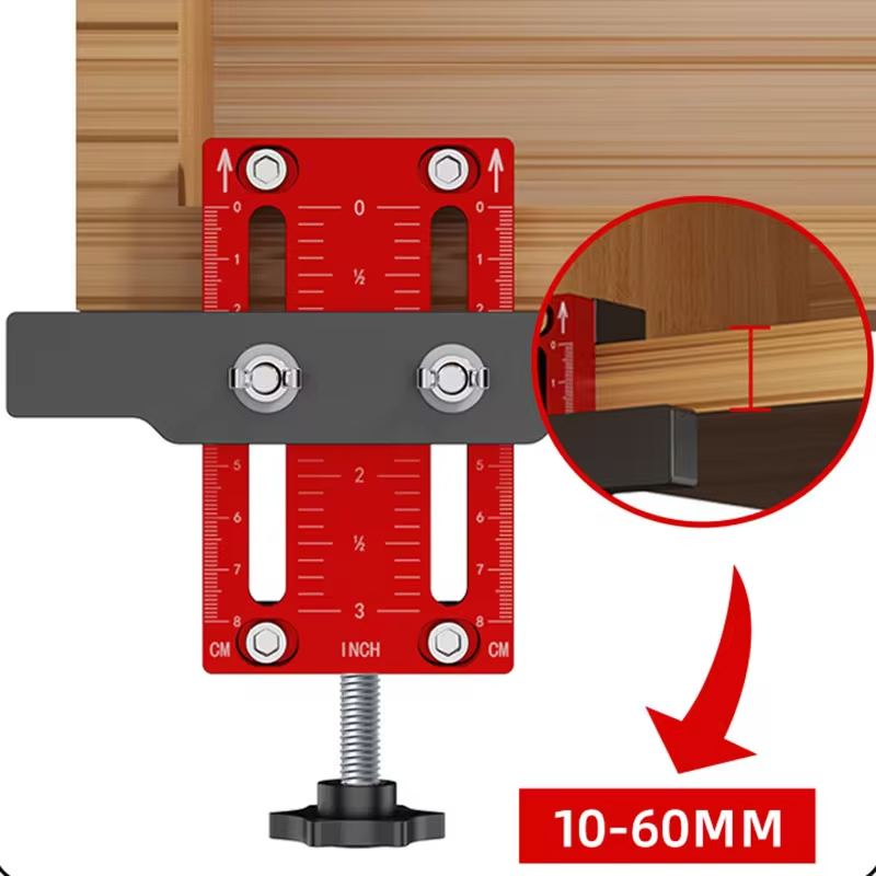 Gabarit de montage de porte d'armoire, avec bras et pince de support, outil de carrosserie en alliage d'aluminium pour l'installation d'armoires avec cadre facial ou sans cadre