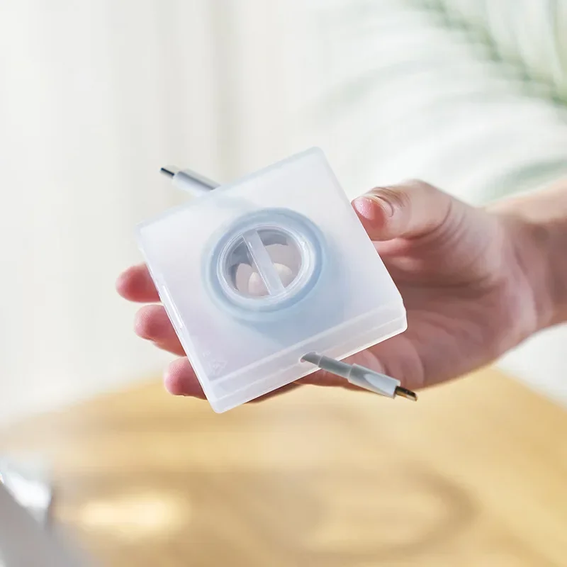 แบบพกพาโปร่งใสสายการจัดการสายไฟสาย USB Winder Retractable ผู้ถือโทรศัพท์ Charger สายไฟ Protector