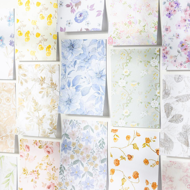 Mr Paper、かわいい花柄素材ステッカー スクラップブック コラージュ フォトフレーム、日記 DIY 装飾ステッカー、文具用品