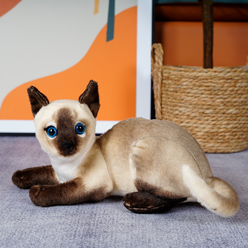 25 cm Lebensechte Gefüllte Siame Katzen Plüsch Spielzeug Simulation Amerikanischen Kurzhaar Nette Katze Haustier Spielzeug Lebensechte Wohnkultur Geburtstag geschenk Kind
