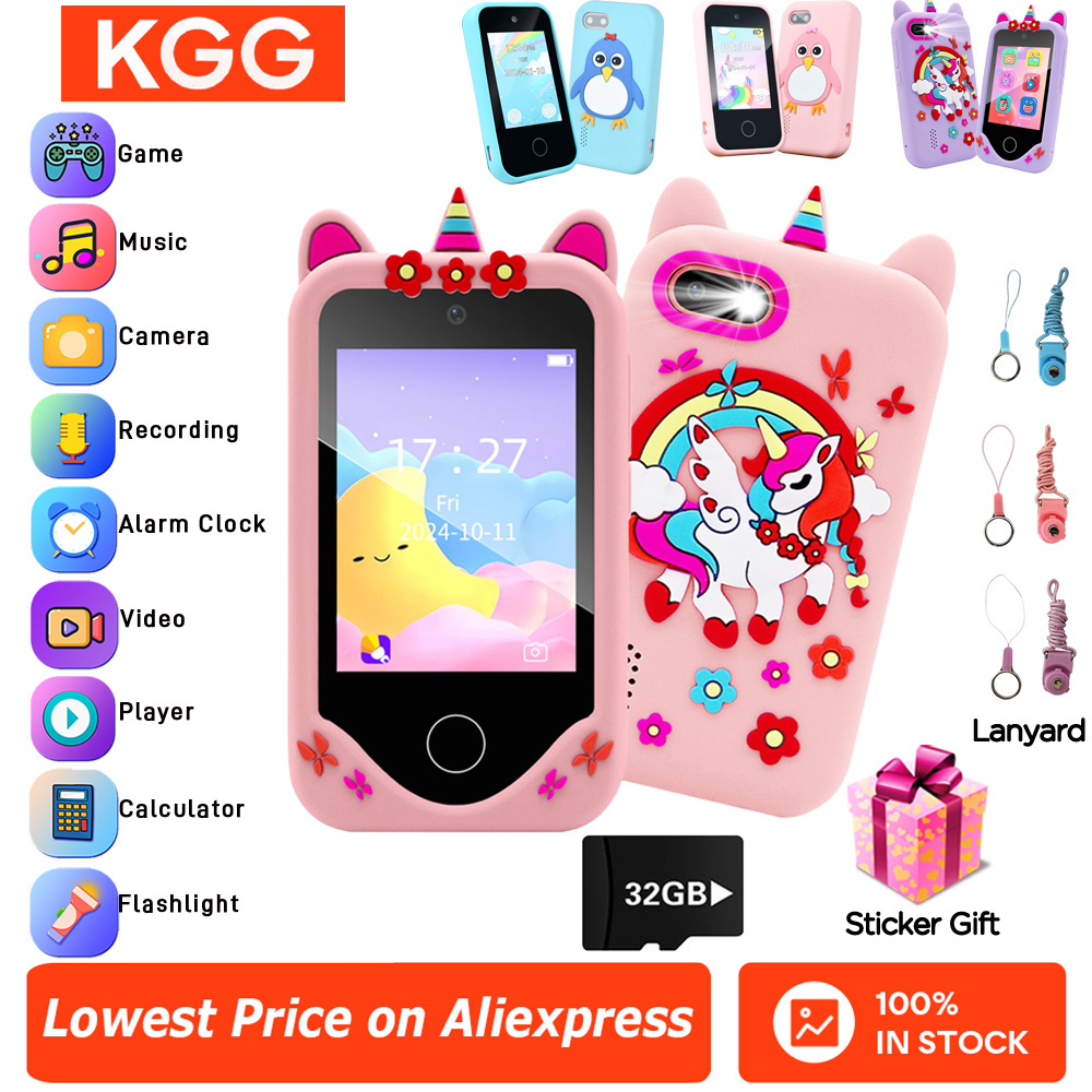 Kids Smart Phone Camera Toys Phone 18 Games Touch Screen Learning Toy For 3-12 Year Old Boys Girls MP3 Player Birthday Gifts