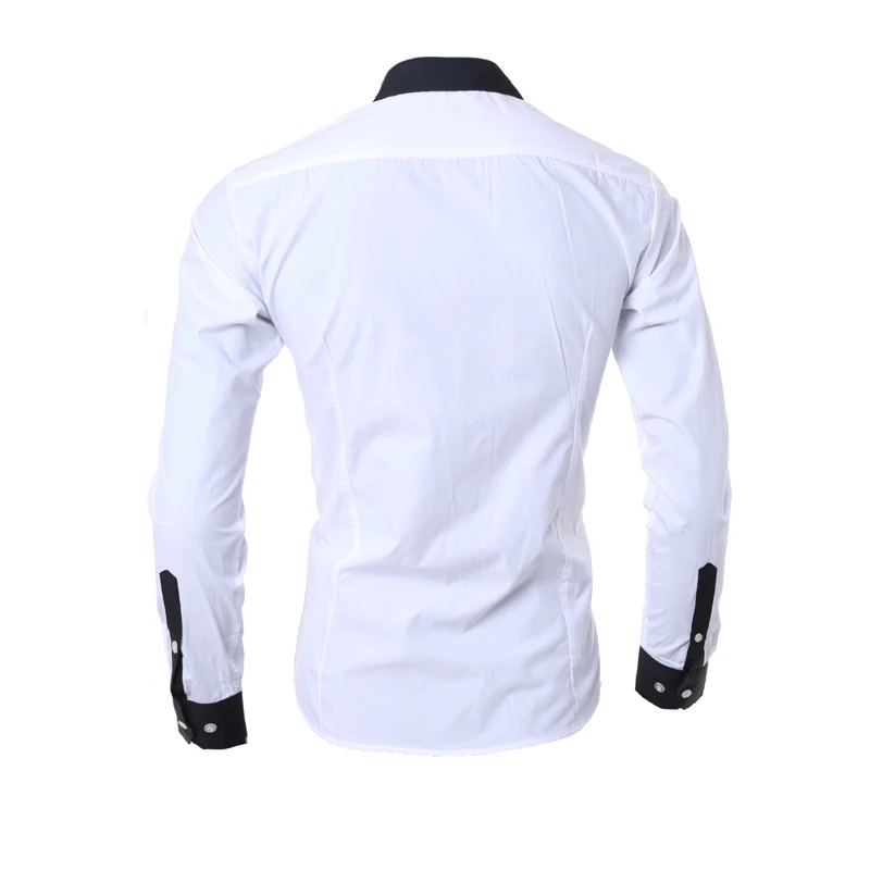 Camisas listradas dos homens de manga comprida magro branco camisas sociais casuais roupas masculinas negócios camisa masculina chemise camisa de natal