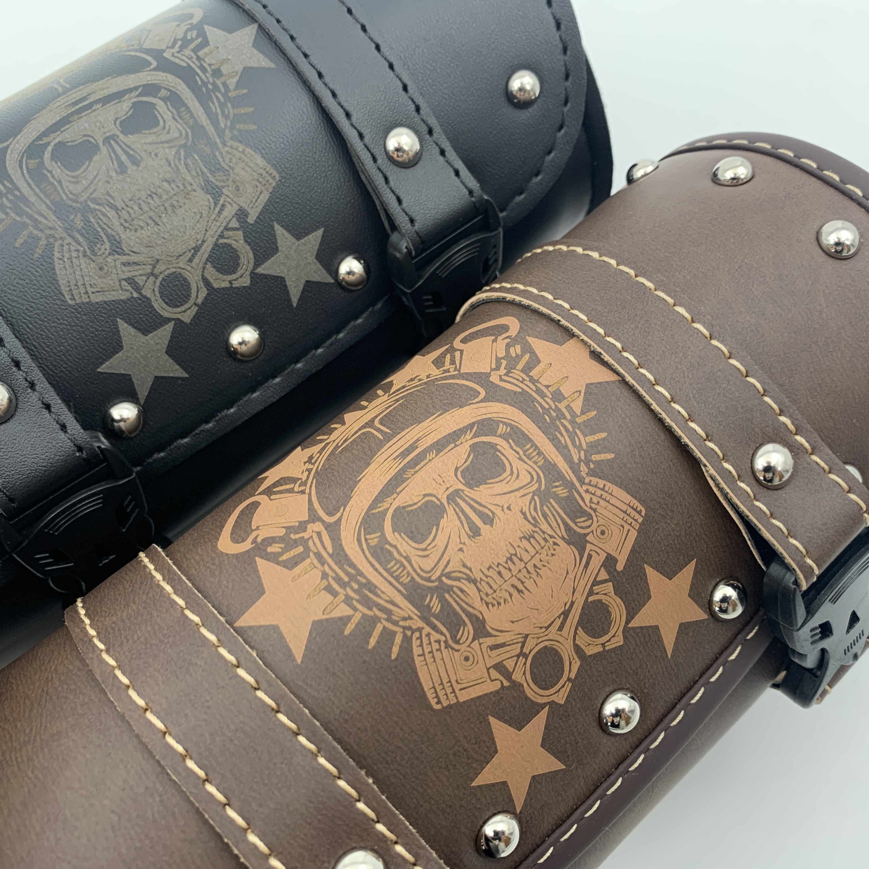 Universal Motorcycle Saddlebag Model Side PU Leather Luggage Saddle bag Storage Tool Pouch