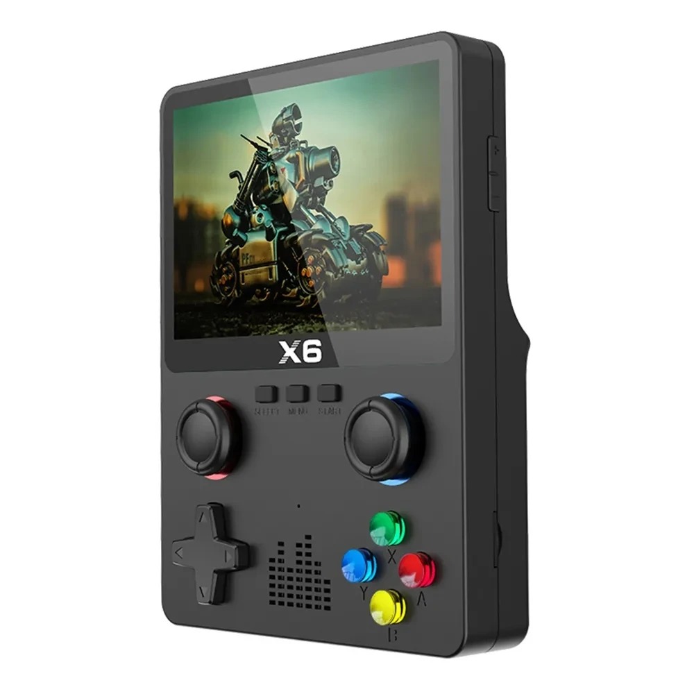 X6 Console de videogame para crianças, tela IPS, leitor de mão, joystick duplo, 11 simuladores, console, novo, 3.5 Polegada, GBA