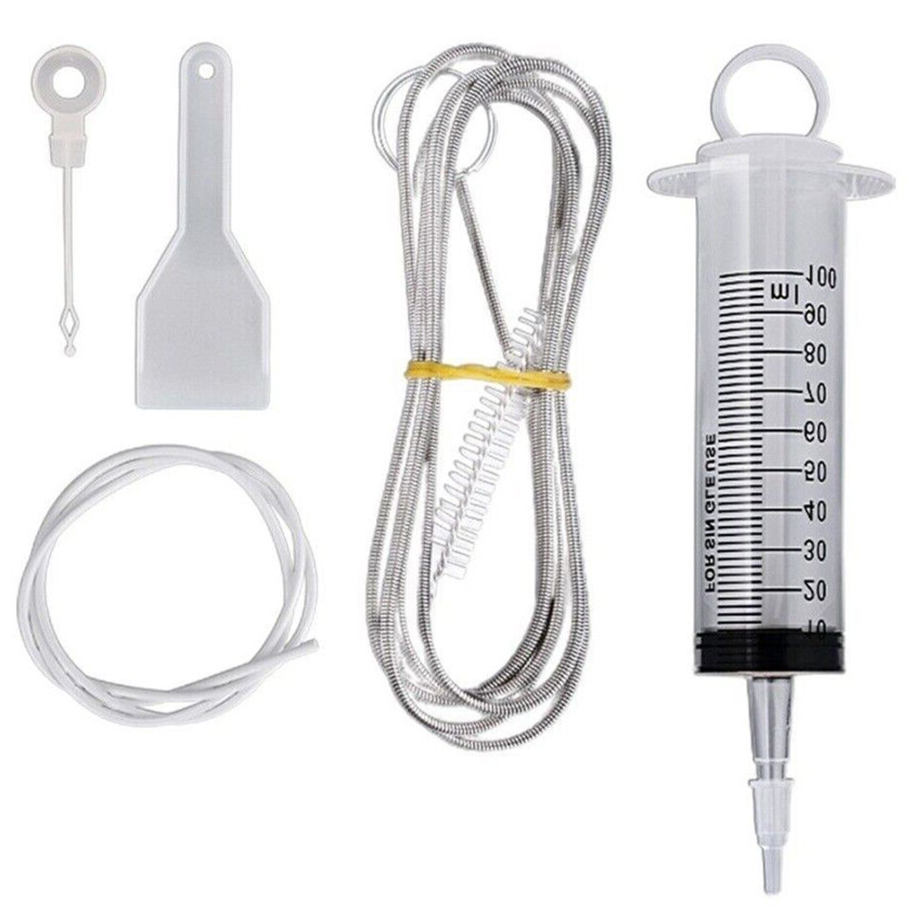 Kit de dragado para nevera, herramienta de dragado de 5 piezas, Flexible, cepillo de fregado para nevera, reutilizable, limpia, escurridor, pala de jeringa de limpieza