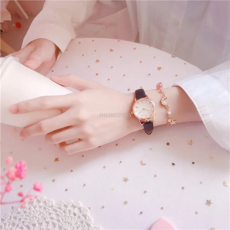 Nova moda crianças amor mostrador digital crianças relógio conjunto pulseira de couro relógios de quartzo criança meninas relógio de presente das crianças (sem caixa)