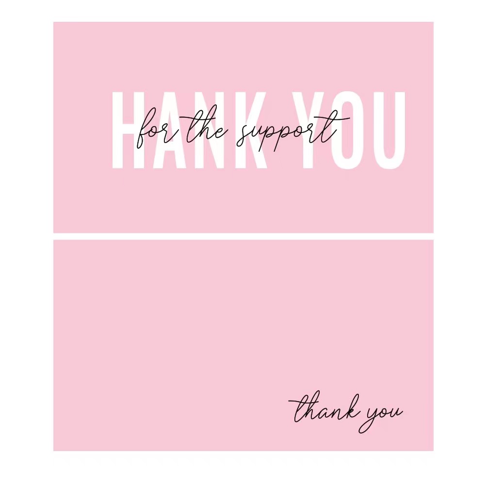 10-30 個ピンク両面サンキューカード中小企業ギフトカードパーティー装飾用品グリーティングカード