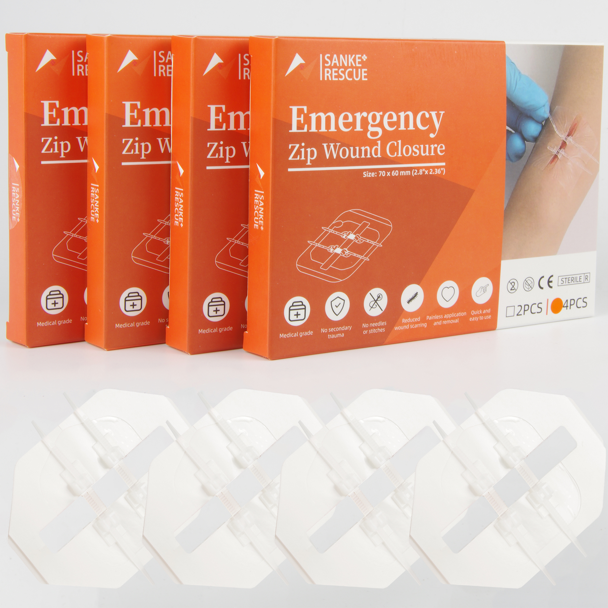 2-4 Stuks Rits Pijnloos Wond Sluiting Apparaat Hechtvrije Wondverband Sluiting Strips Kit Emergency Laceration sluitingen Voor Ifak