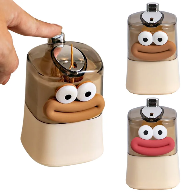 Dispensador automático de palillos de dientes, caja de almacenamiento de palillos de dientes, prensa de plástico, soporte decorativo