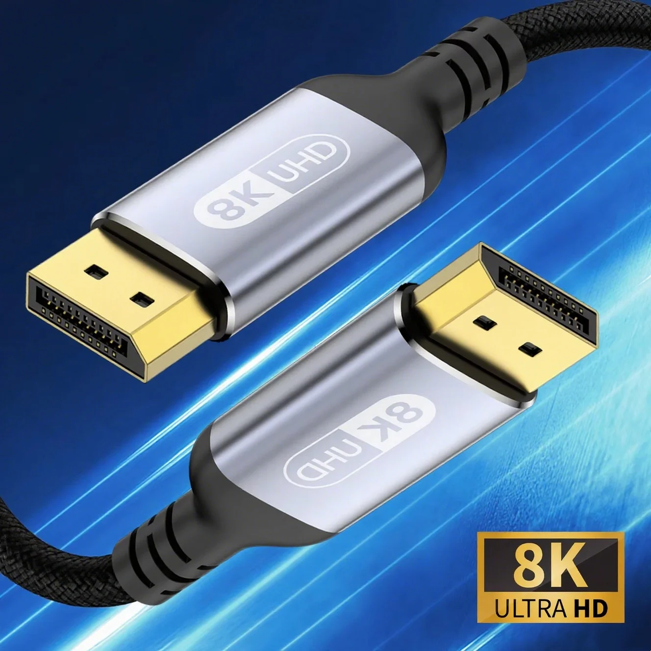 8K DP Cable DisplayPort Cable 1.4 High Speed Display Port Cord 8K@60Hz G-Sync FreeSync 4K@144Hz 2K@240Hz HDR 10 32.4Gbps