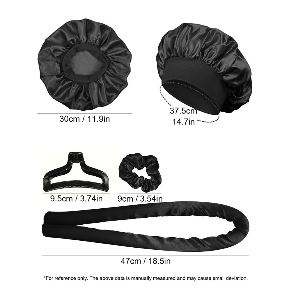4 pezzi in 1 bigodini in spugna con 1 clip e 2 elastici - aste arricciacapelli morbide per capelli lunghi/corti, strumenti per lo styling fai da te