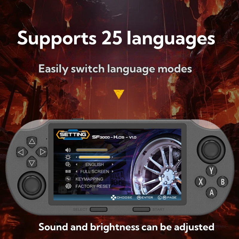 Consola de videojuegos portátil Retro SF3000, sistema Linux, pantalla IPS de 4,5 pulgadas, 854x480, reproductor de vídeo portátil de bolsillo de 3000mAh