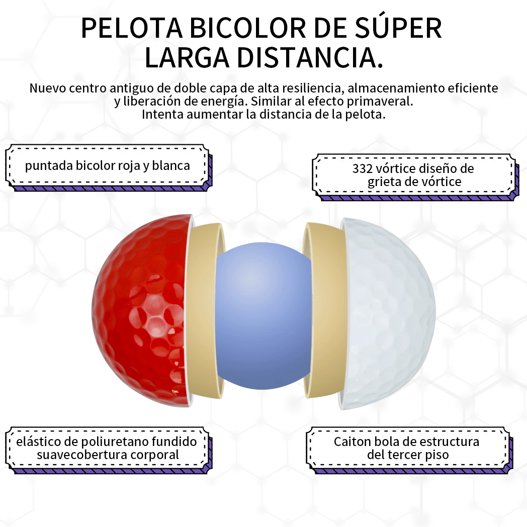 Caiton 12/6/3 Uds pelota profesional de tres capas de alto rebote, fácil de tocar de larga distancia, pelota de Golf de Control de competición profesional