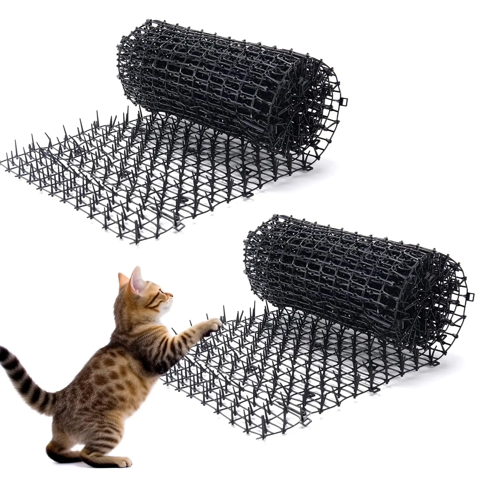Tapete para excrementos de perros y gatos, repelente disuasorio de animales, herramienta de punta de espantapájaros de plástico, 2M ​ Estera anti-gato de polipropileno, herramientas de jardín para el hogar