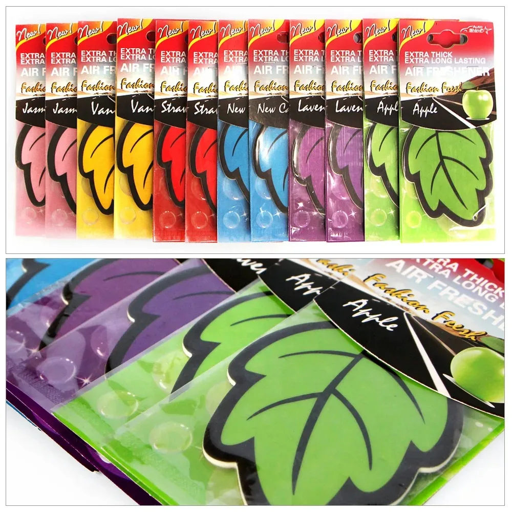 Ambientador de aire para coche, papel de té perfumado Natural, colgante automático, Perfume de vainilla, fragancia con forma de hoja, accesorios interiores, 3-60 piezas