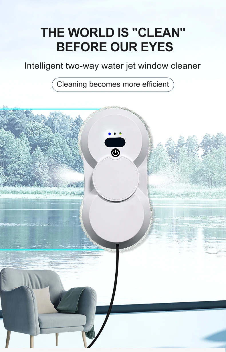PuRuiKai Zerstäubender, ultradünner Roboter-Staubsauger, Fensterputzroboter, Fensterputz, elektrische Glasfernbedienung für Zuhause