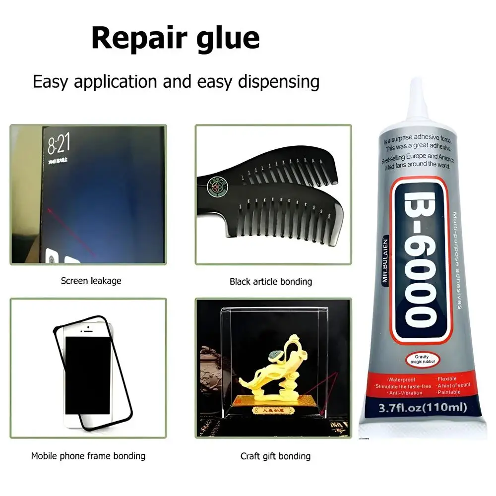 1pcs 15/25/110ML Bulaien B6000 Clear Contact Phone Repair Adhesive Multipurpose DIY Glue Precision Applicator Tip Upgrade B-6000