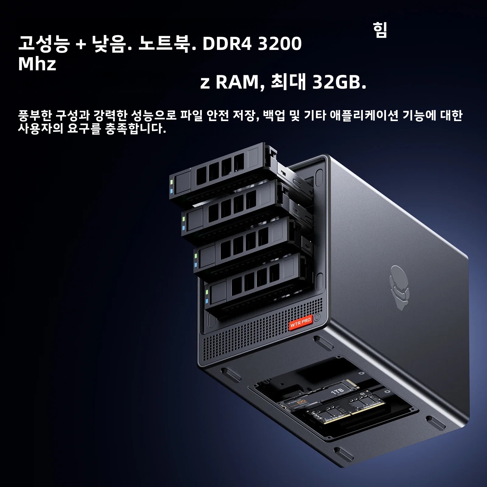 AOOSTAR 미니 PC, 4 베이 나스 WTR 프로, AMD 라이젠 7 5825u, 2.5/3.5 인치 HDD * 4, NVME SSD * 1 지원