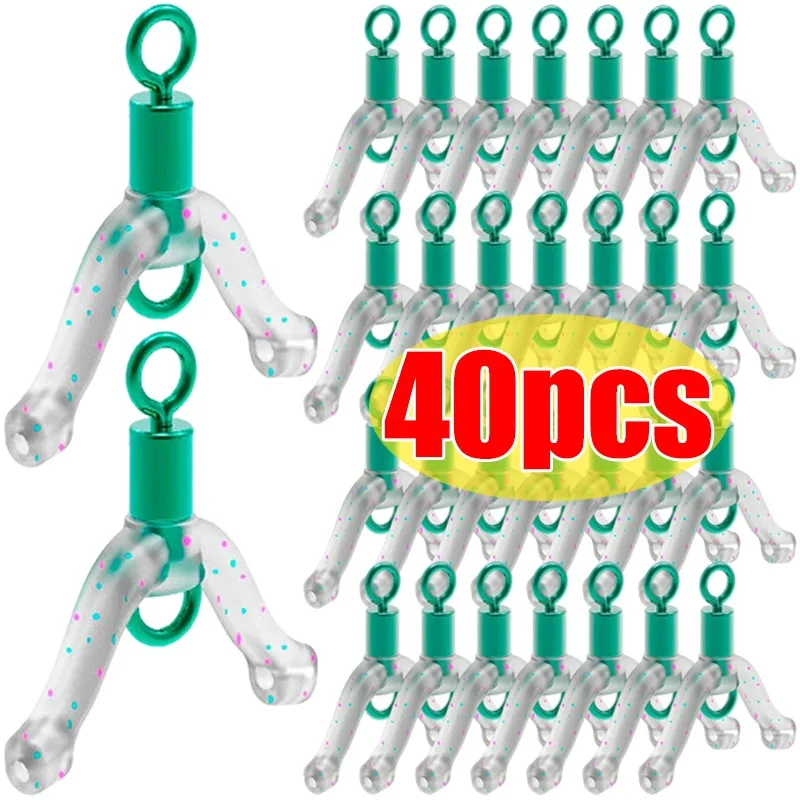 Separador de anzuelos de pesca, pluma antienredos, bifurcador de silicona verde, divisor de sublínea de alta elasticidad, herramienta de accesorios de aparejo de señuelo