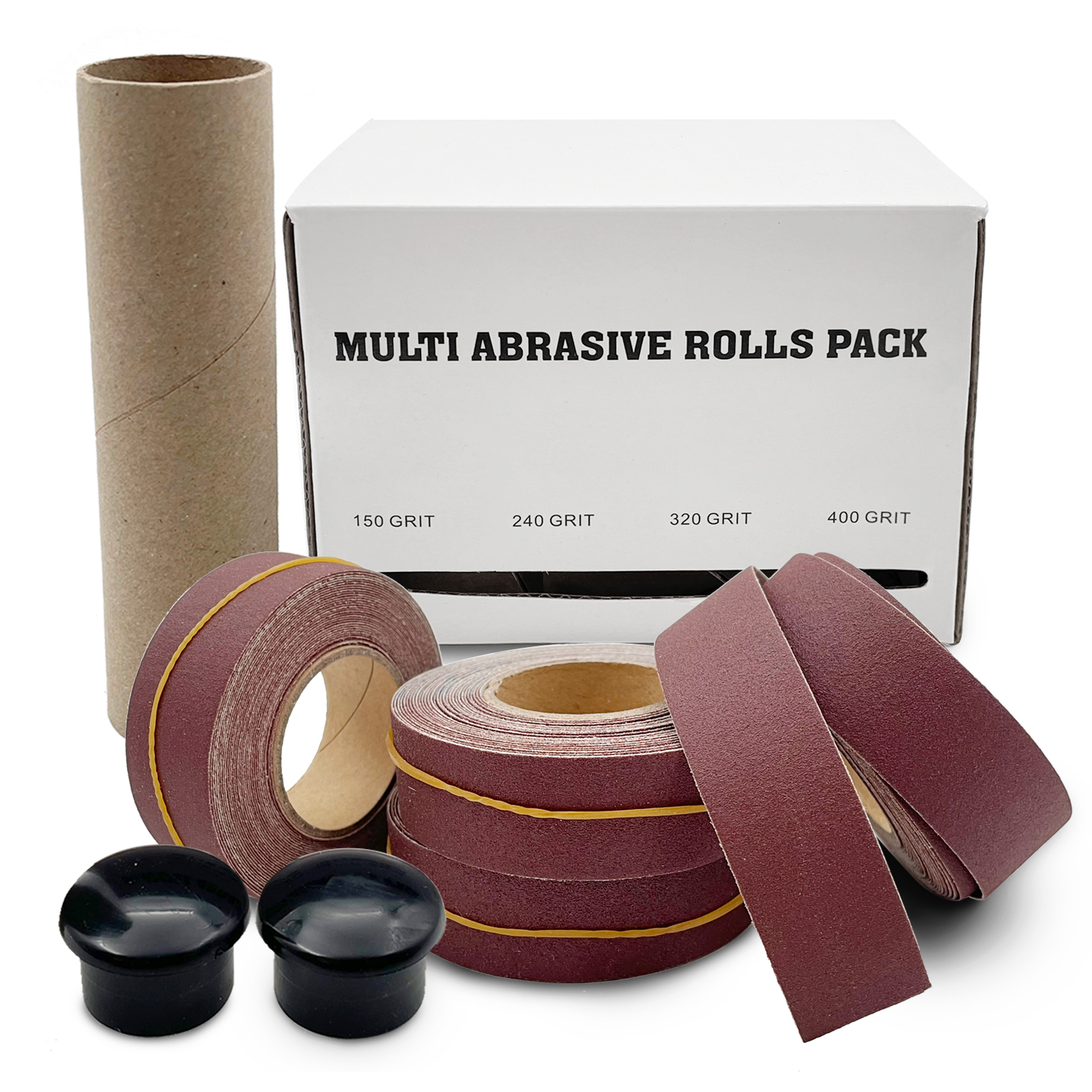 4/5/6 ม้วน Grits กระดาษทรายแห้งบด Emery Sanding Belt Drawable Abrasive กระดาษแพ็คพร้อมผ้า
