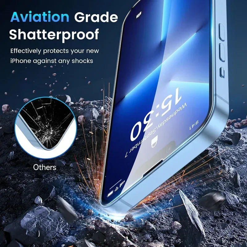5Pcs Tempered Glass For iPhone 15 13 11 12 14 Pro Max Mini Screen Protector For IPhone 16 17 8 Plus X XR XS MAX Protective Glass