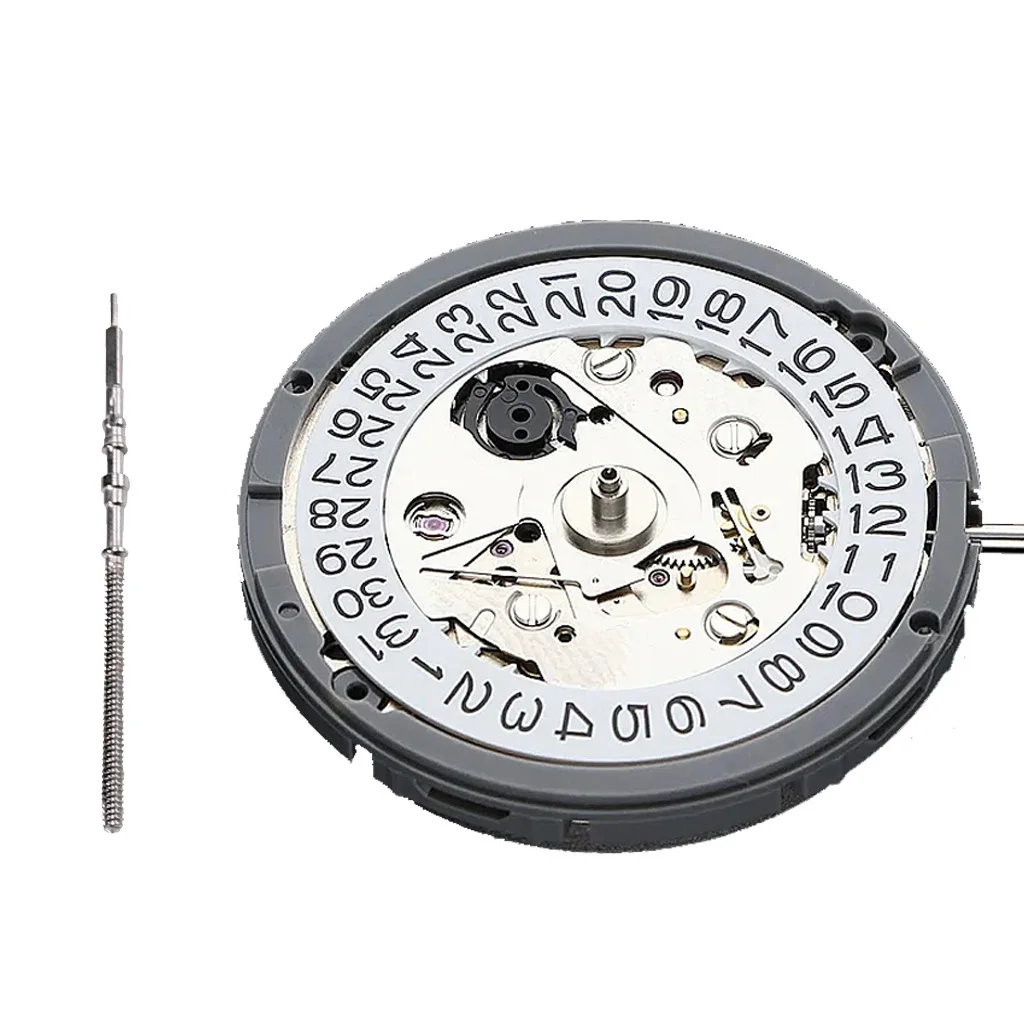 Neues NH35 24 Schmuck-Krone mit hoher Genauigkeit, mechanisches Automatikwerk, weißes Tag und Datum, 3-Uhr-Krone, 3,8-Zoll-Krone