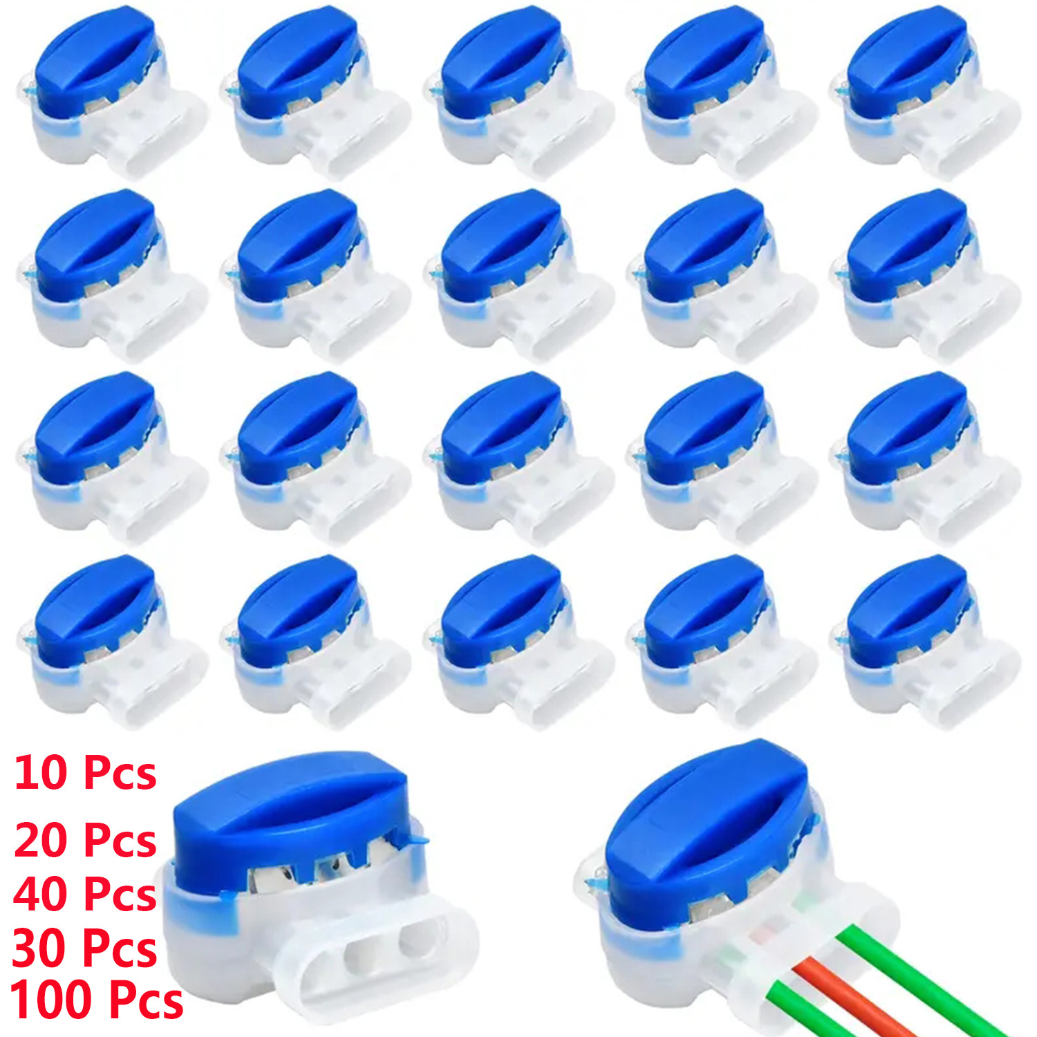 10 piezas/20 piezas/30 piezas/100 piezas caja eléctrica Idc 314 conector de cable de límite exterior de 3 vías, conector flexible autoapretado a prueba de humedad para robots cortacésped y aplicaciones de riego