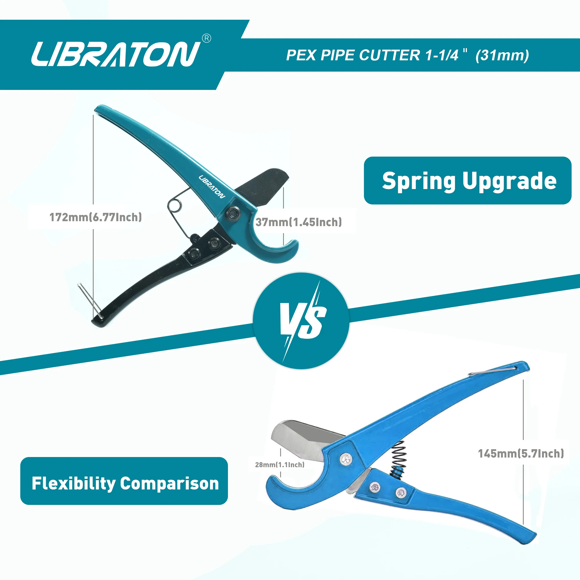 เครื่องตัด libraton PEX 31มม. เครื่องตัดท่อ PEX เครื่องตัดท่อ PEX 1.25นิ้วเครื่องตัดท่อ PEX สำหรับพลาสติก PEX PVC PPR