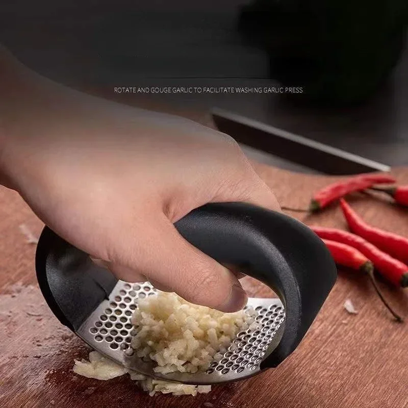 สแตนเลสสตีลกระเทียมกด Crusher คู่มือกระเทียม Mincer สับกระเทียมเครื่องมือผักผลไม้เครื่องมืออุปกรณ์ครัว Gadget