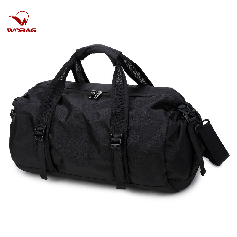 Nuevo bolso de viaje de fin de semana negro a la moda, bolso plegable de entrenamiento deportivo para hombre, bolso de lona de gran capacidad para Yoga y mujer