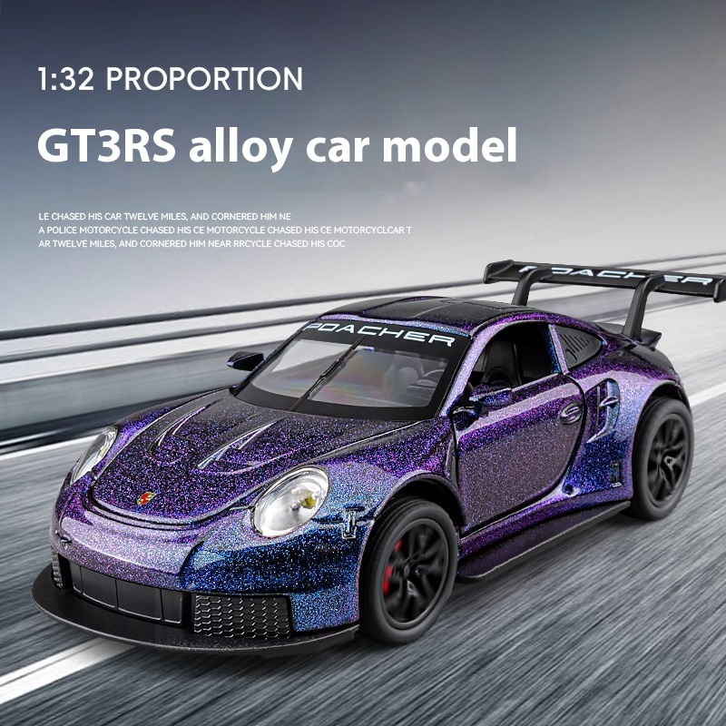 1:32 Schaal Gt3 Rs Legering Automodel W/Retro Pull-Back Actie, Droomspeelgoed Van Raceliefhebbers, Perfect Voor Kinderen En Verzamelaars