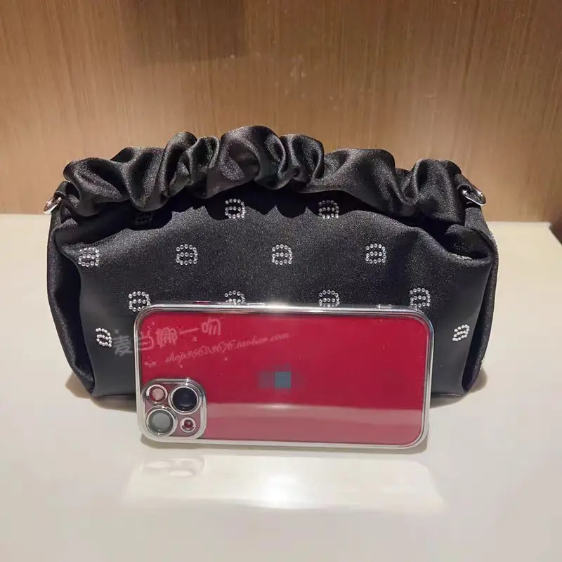 WANG-女性用ラインストーンハンドバッグ,チェーン付きショルダーストラップ,トレンディな高級ブランド,新しいコレクション